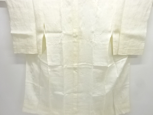 アンティーク　本麻透かし織　流水に花丸文様長襦袢